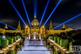 Het museum Nacional d'art de Catalunya in Barcelona by Night