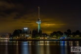 Te Koop | De Euromast en de entree van de Maastunnel in Rotterdam tijdens de nachtelijke uren