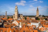 Te Koop | Het stadsgezicht met de kerken in Brugge, België