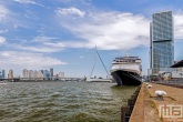 Het cruiseschip Ms Rotterdam aan de Cruise Port Rotterdam