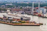 Het uitzicht op de ss Rotterdam in Rotterdam Katendrecht
