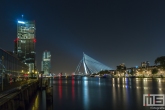 De Erasmusbrug, Noordereiland en Maastoren in Rotterdam by Night