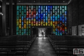 De glas in lood entree van Citykerk De Steiger in Rotterdam Centrum