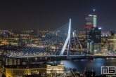 Te Koop | De skyline van Rotterdam by Night met de Erasmusbrug