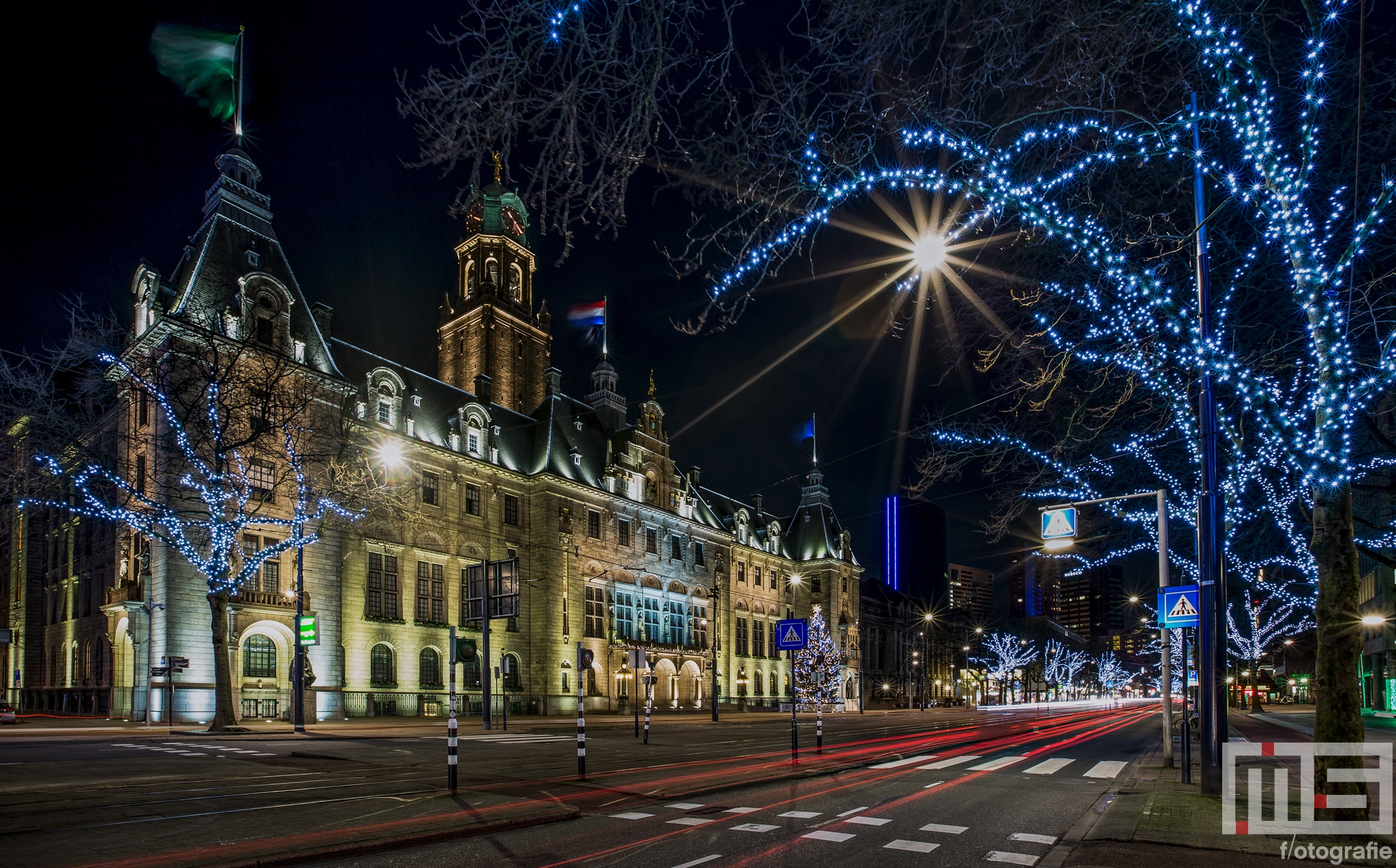 Te Koop | Het stadhuis op de Coolsingel in Rotterdam by Night