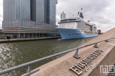 Het cruiseschip Ovation of the Seas aan de Cruise Terminal in Rotterdam