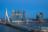 Te Koop | De Erasmusbrug in Rotterdam tijdens blue hour