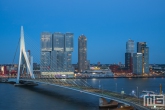 Te Koop | De Erasmusbrug in Rotterdam tijdens blue hour